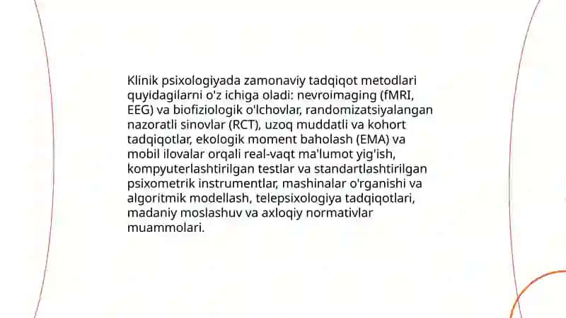 Zamonaviy psixologiya tarmoqlarida tadqiqot matodlarining qo'llanishi 3