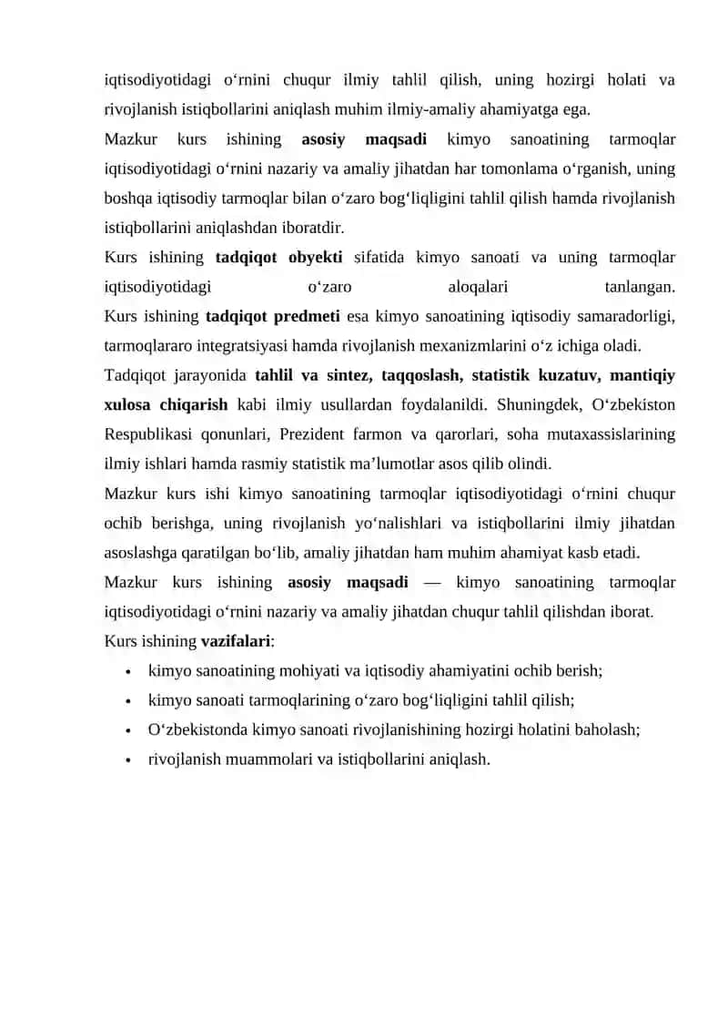 Kimyo Sanoating Tarmoqlar Iqtisodiyotidagi O‘rni 3