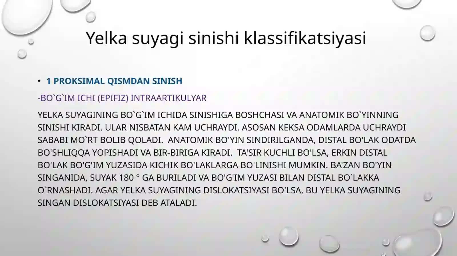 Yelka suyaklarining sinishlari va yelka suyakgi boshchasini chiqish 3