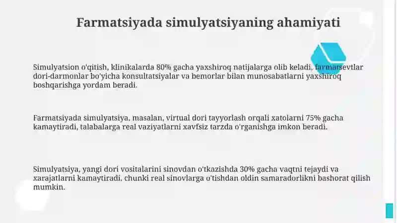Farmatsiyada simulyatsiya va shaxsiy mablag ahamiyati 3