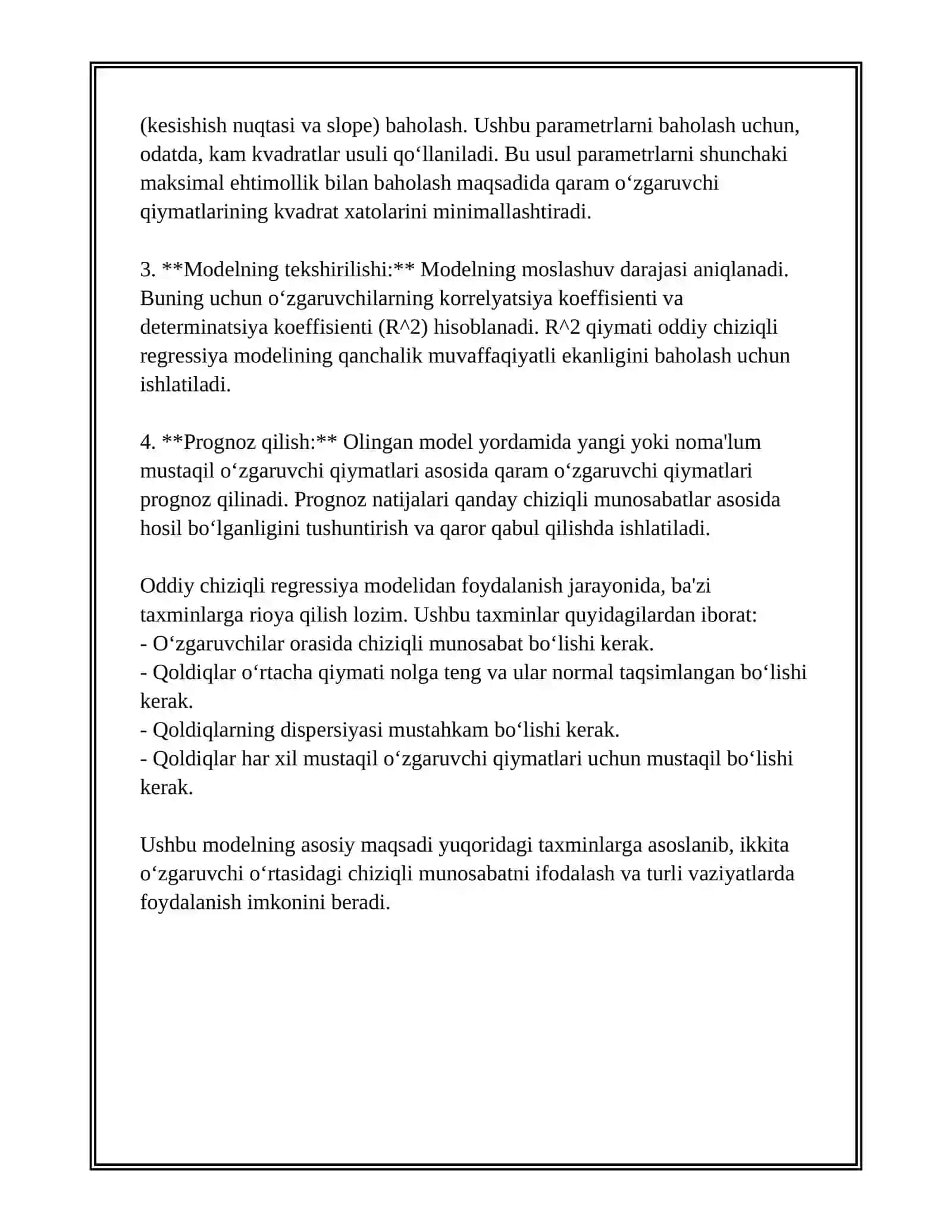ODDIY CHIZIQLI REGRESSIYA MODELI VA UNING ISHLASH PRINSIPI 3