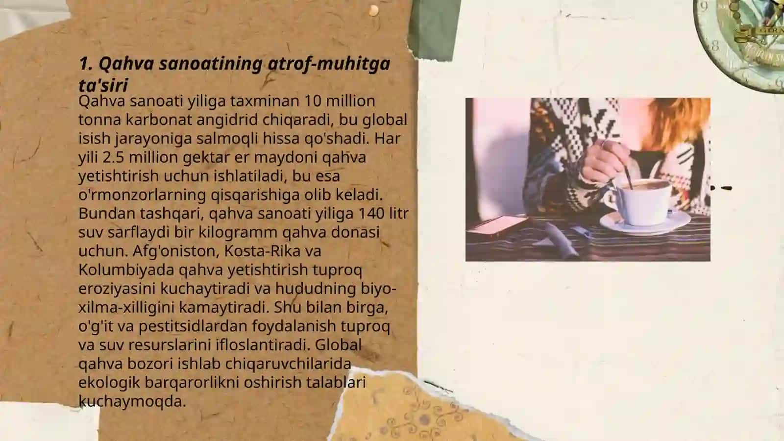 Qahva sanoatining atrof-muhitga ta’siri va iste’mol rejalarini korib chiqish 3
