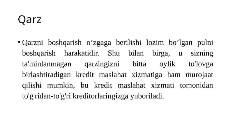 Qarzni boshqarish va shaxsiy moliyani mustahkamlash 3