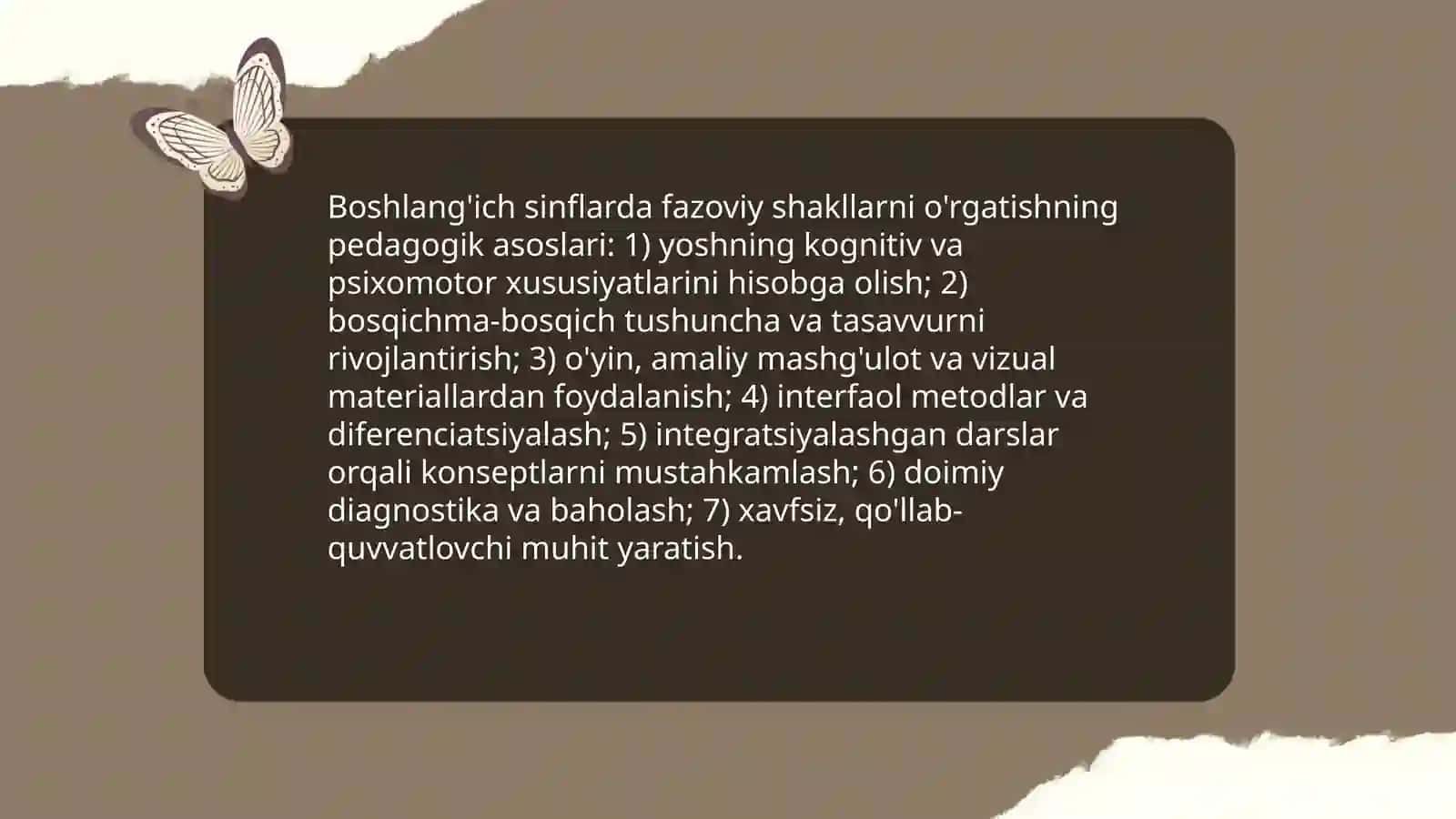 Boshlang'ich sinflarda fazoviy shakllarni o'rgatish metodikasi 3