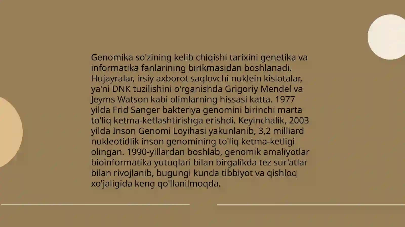 Genomika faning yuzaga kelishi va uni rivojlanish tarixi 3