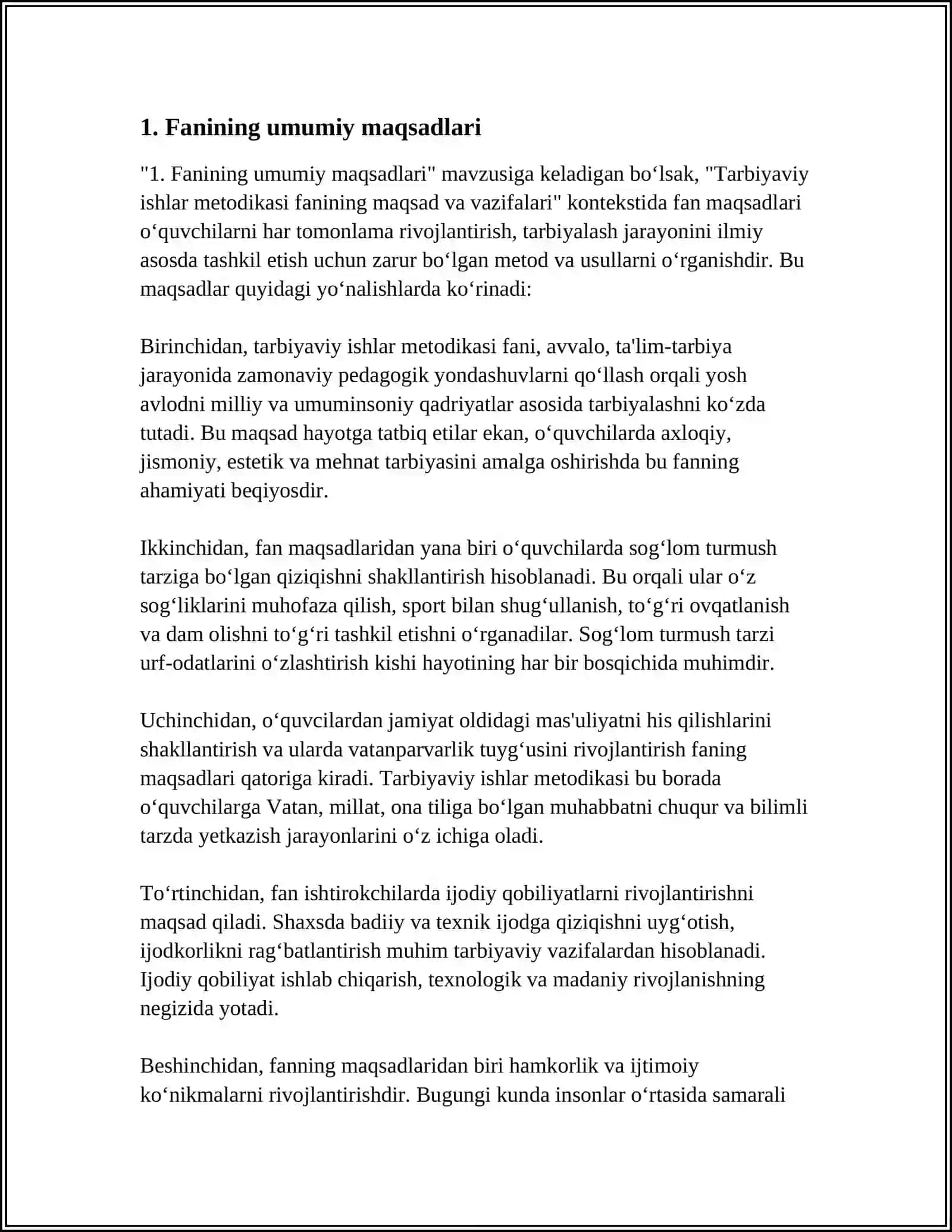 TARBIYAVIY ISHLAR METODIKASI FANINING MAQSAD VA VAZIFALARI 3