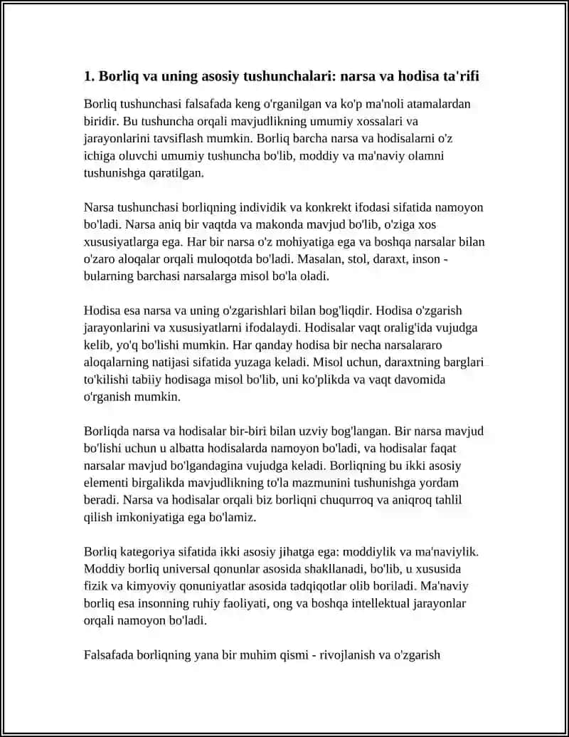 BORLIQDA NARSA VA HODISALARNING PAYDO BO'LISHI,SHAKLLANISHI,O'ZGARISHI,RIVOJLANISHI VA TARAQQIYOTNING O'ZARO ALOQADORLIGI 3