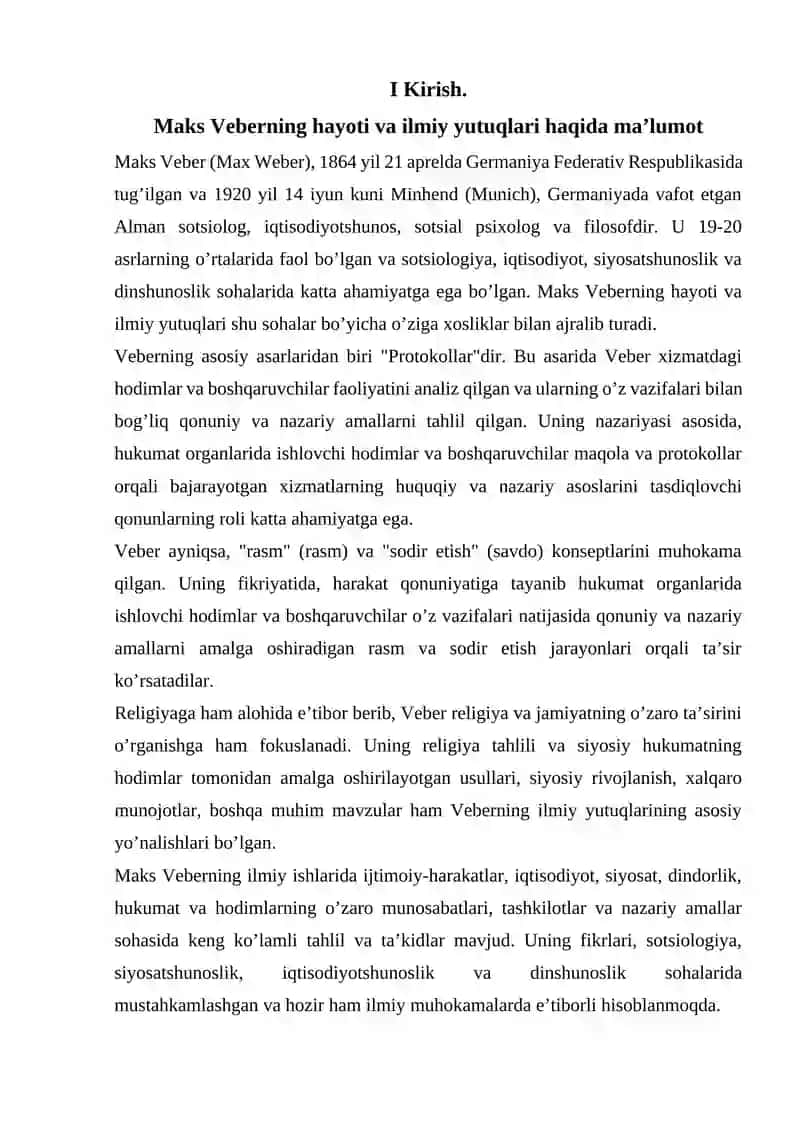 Maks Veberning sotsiologik talimoti 3