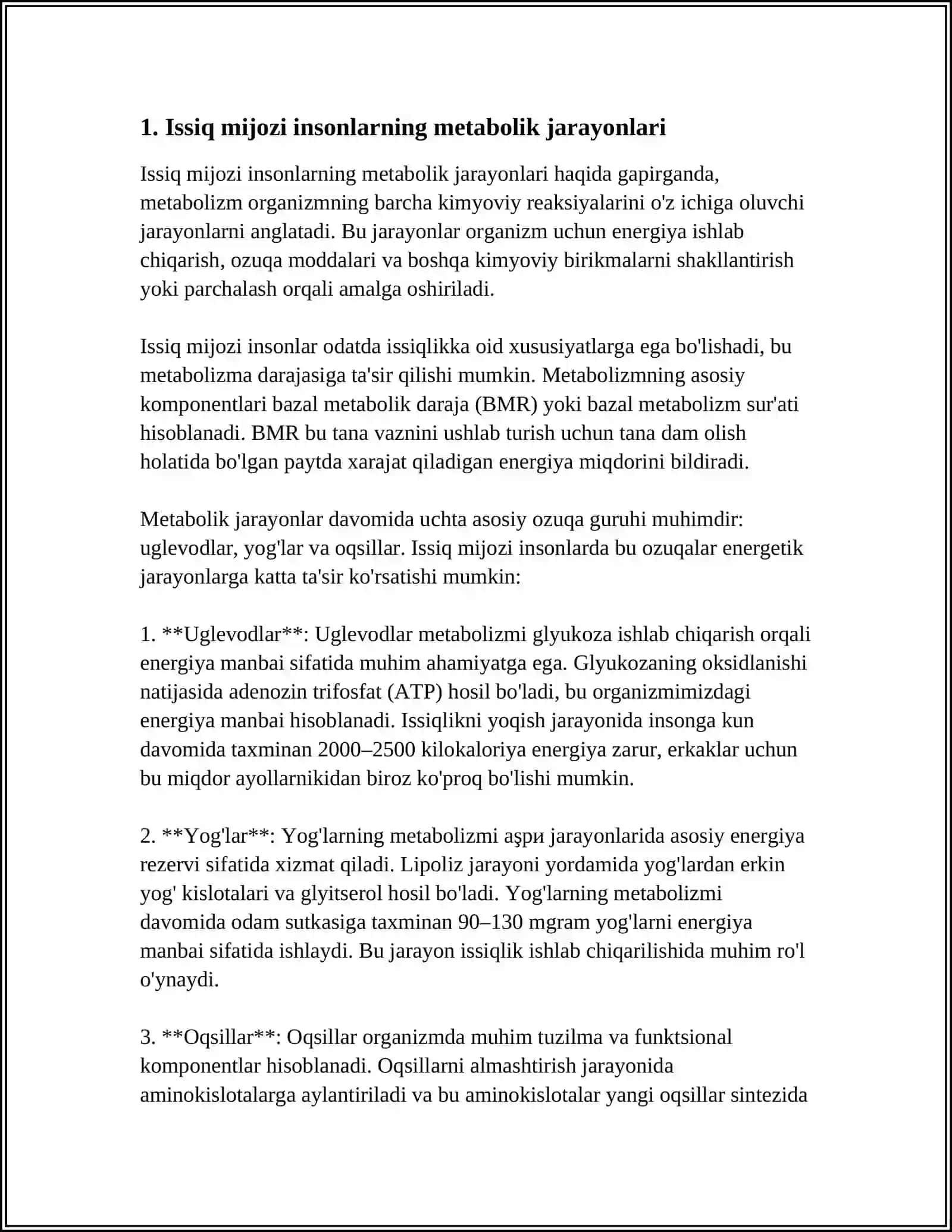 Xalq Tabobatida Issiq va Sovuq Mijozli Insonlarni Biokimyoviy Tasnifi 3