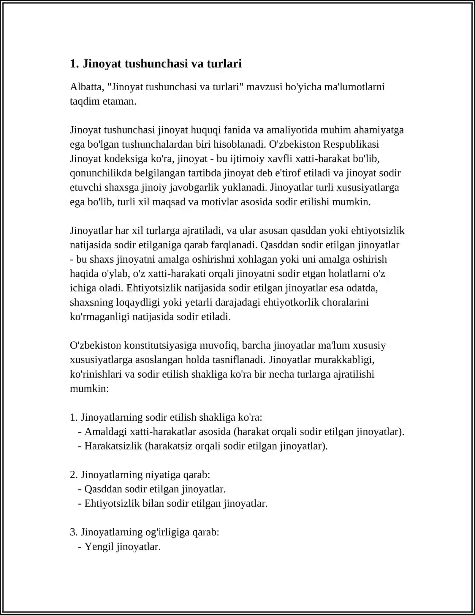 JINOYAT TUSHUNCHASI VA TURLARI 3