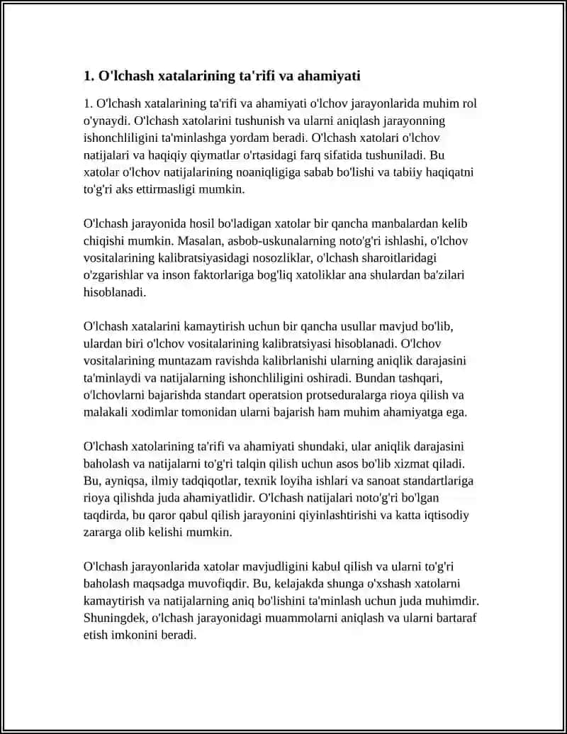 O'LCHASH XATALIKLARI VA ULARNING TURLARI 3