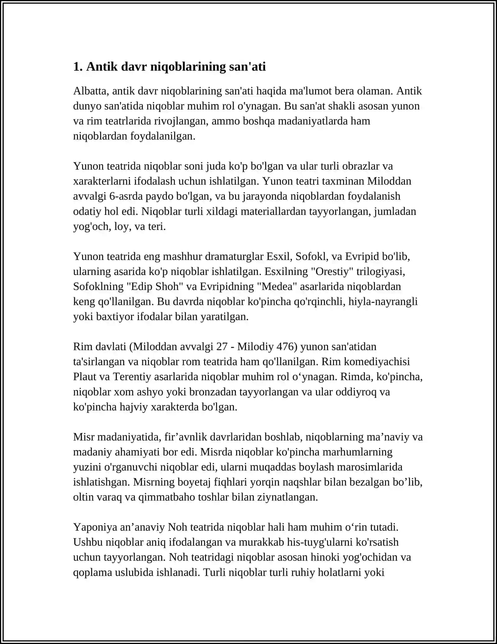 ANTIK DAVR NIQOBLARINING O'ZIGA XOSLIGIGA OID TASVIRLAR 3