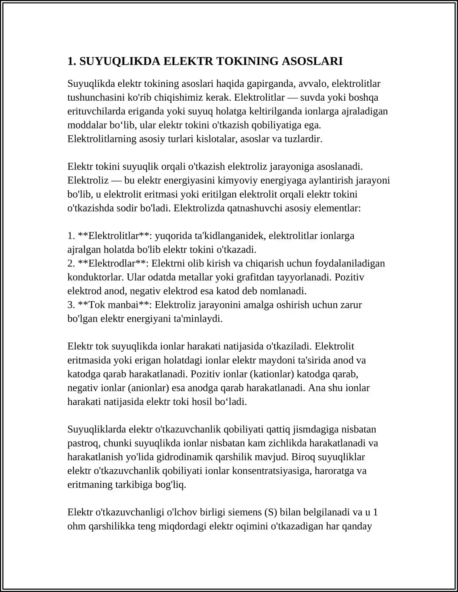 SUYUQLIKDA ELEKTR TOKI 3