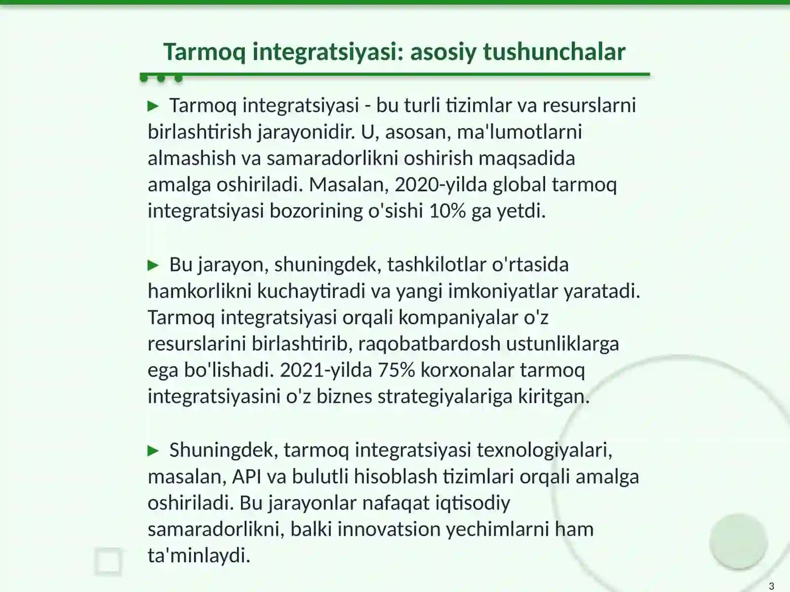 Tarmoq integratsiyasi va kilasterlashuv 3