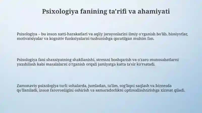 Pisixologiya fanining maqsad va vazifalari 3