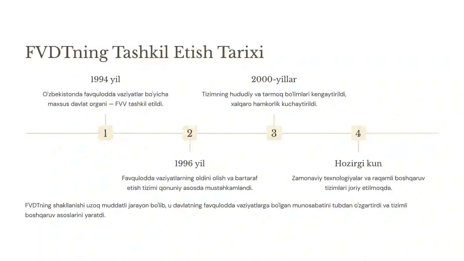 Favqulodda Vaziyatlarda Ularning Oldini Olish va Harakat Qilish Davlat Tizimi (FVDT) 3
