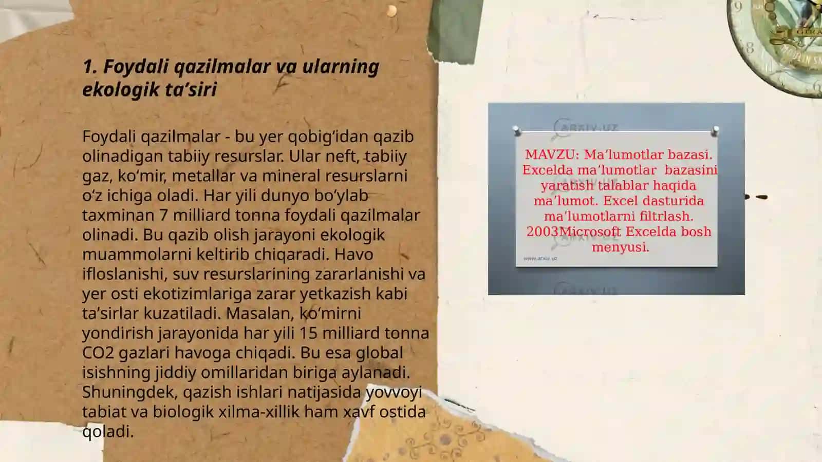 Ekologik madaniyatini shakllantirish yoʻnaltirilgan topshiriqlar 3