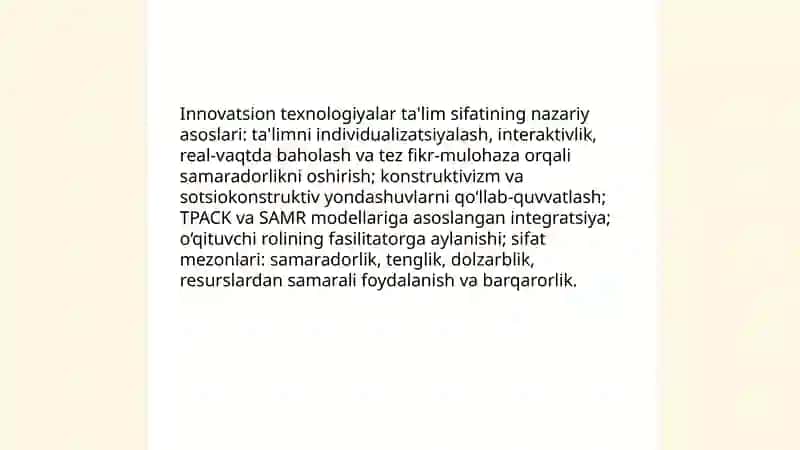 Inavatsiyon texnologiyalar va ta'lim sifati: nazariy asoslar 3