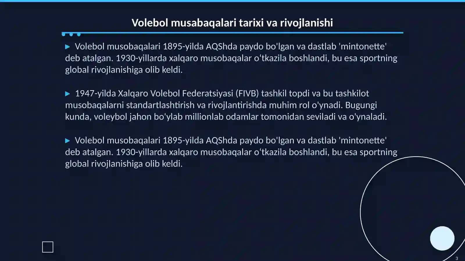 Volebol musabaqalarn nizomn tuzish va musabaqaga oyid hujatlarn rasmiylashtrsh tartibn oʻrgatsh 3