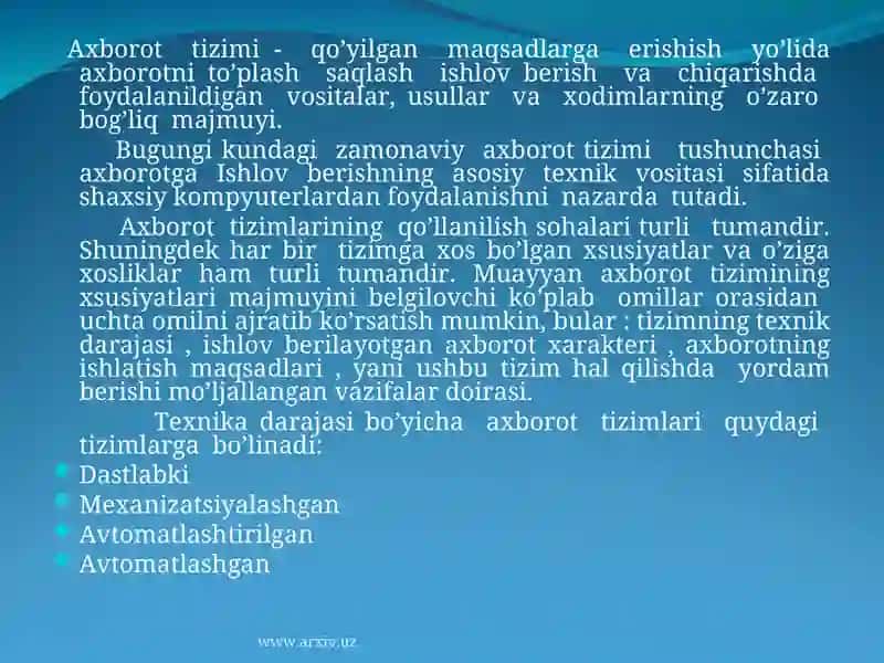 Axborot Tizimlari 3
