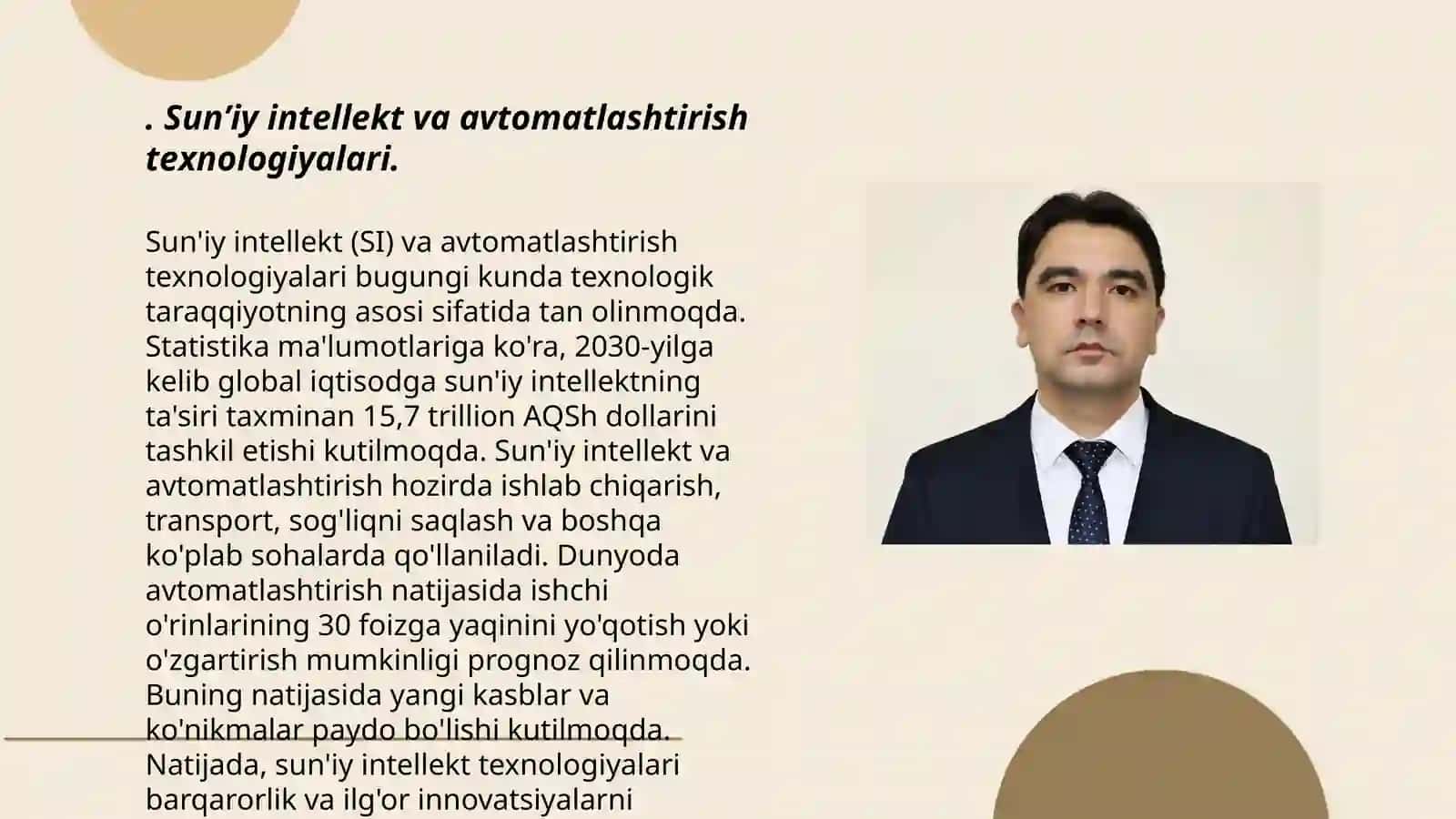 Sunʼiy intellekt va avtomatlashtirish texnologiyalari 3