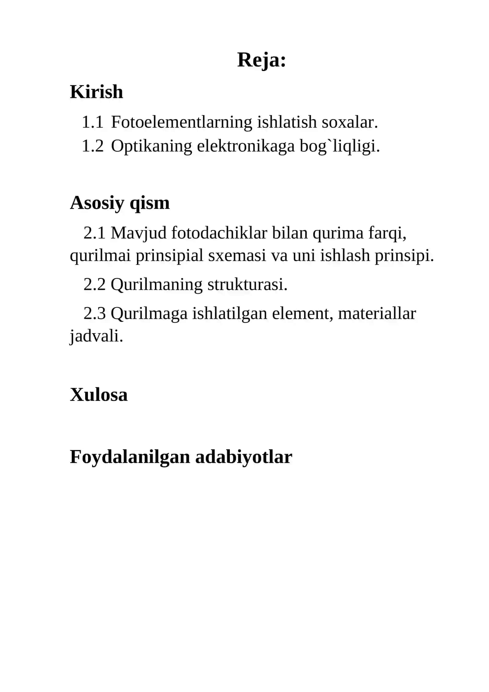 Fotorezistor yordamida xonalarni yoritish chiroqlarini boshqarish kurs ishi 3