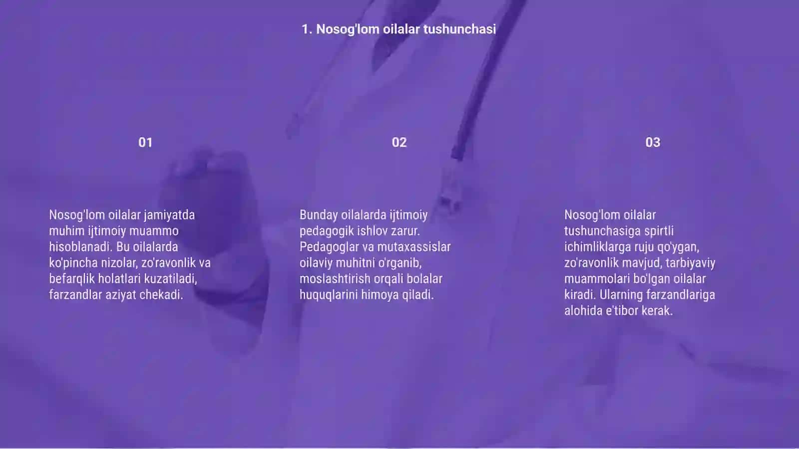 Nosog'lom oilalar bilan ishlashning ijtimoiy pedagogik texnologiyalari 3