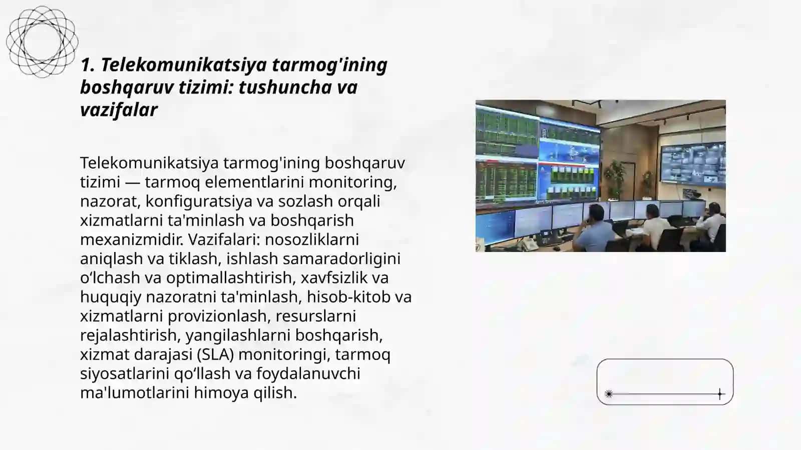 Telekomunikatsiya tarmog'ining boshqaruv tizimini qurilishi tamoyillari 3