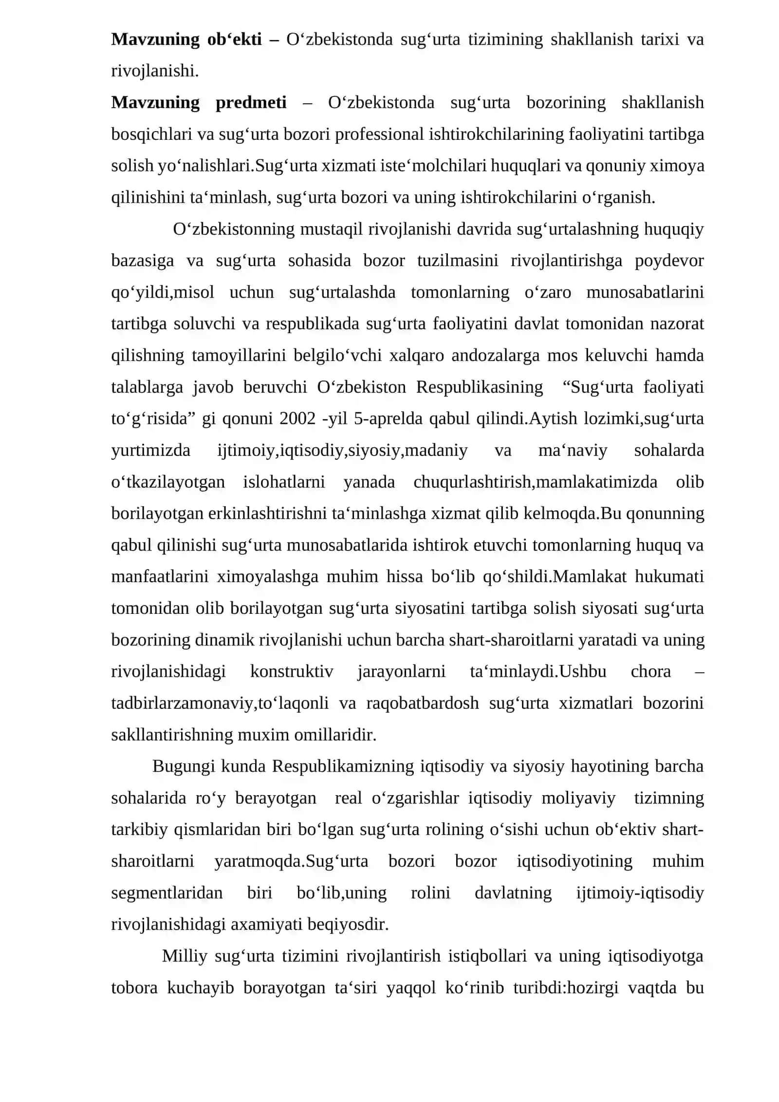 Оʻzbеkistоndа sugʻurtа tizimining shаkllаnish tаriхi vа rivоjlаnishi 3