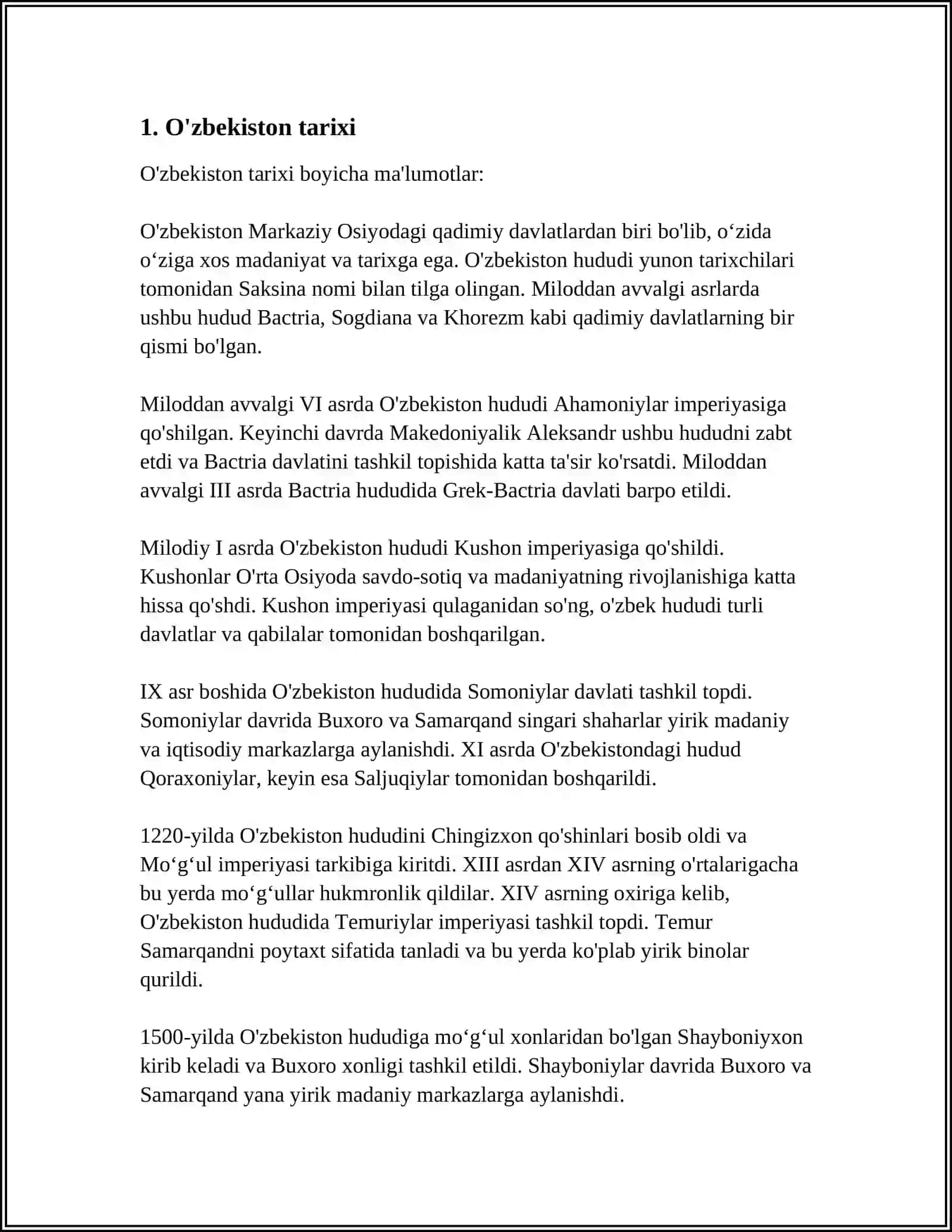 O'zbekiston tarixi 3