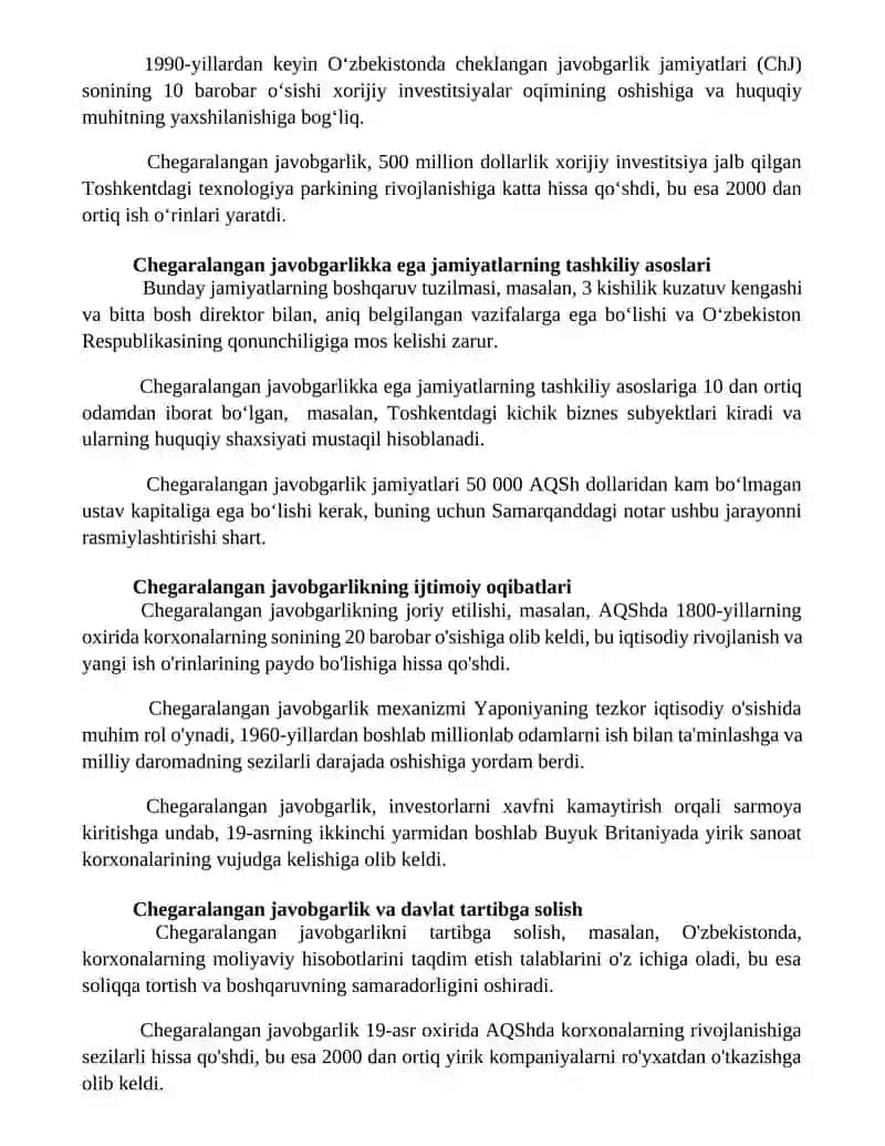 Ma'suliyati cheklangan jamiyatlarning tashkiliy-iqtisodiy asoslari 3