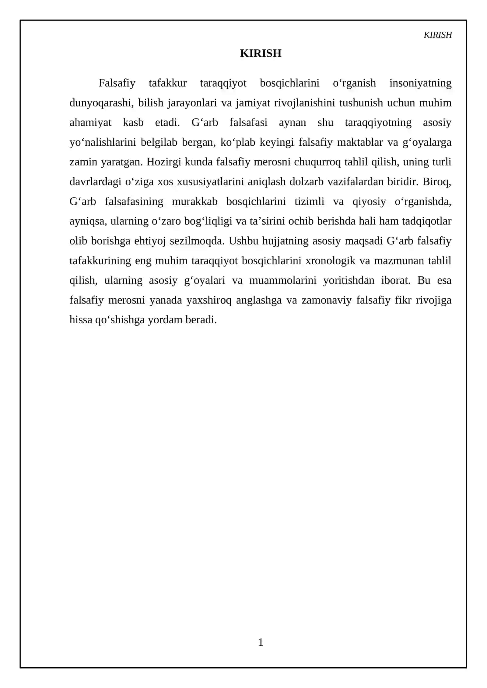 Falsafiy tafakkur taraqqiyot bosqichlari Gʻarb falsafasi 3