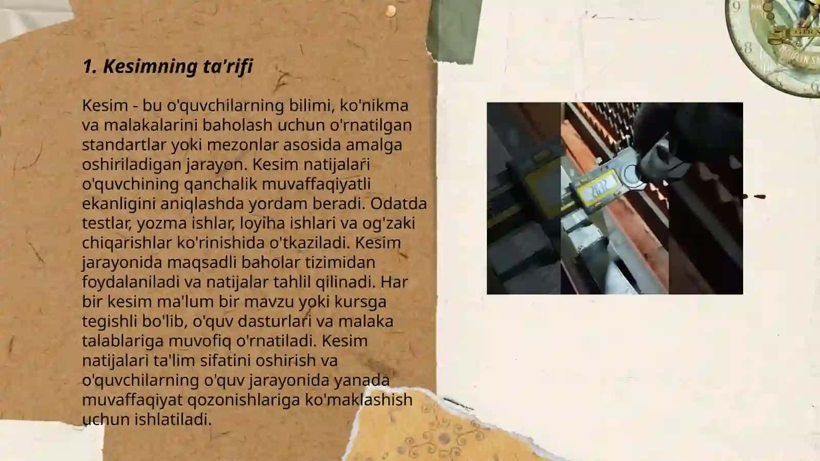 Kesim uning turlari va ifodalanishi 3