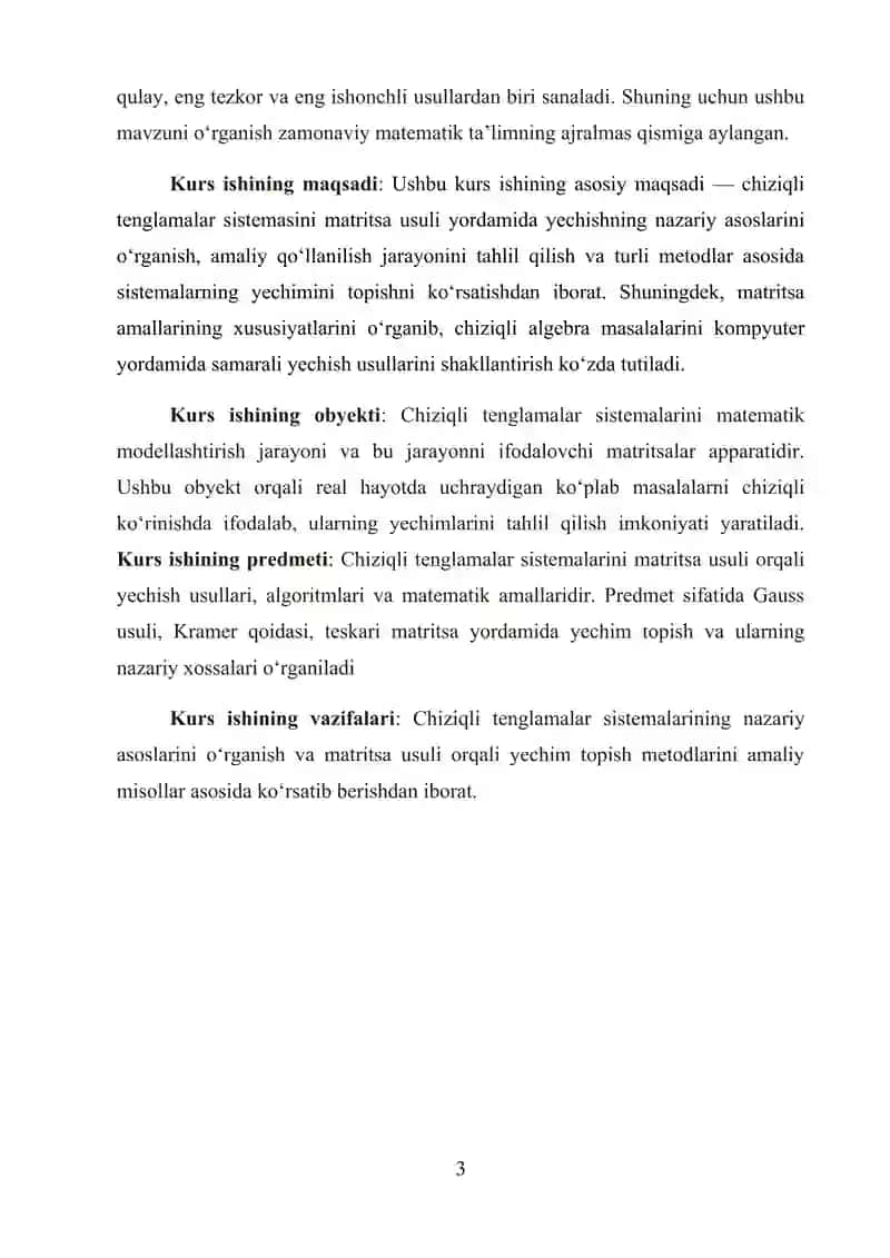 Chiziqli Tenglamalar Sestimasini Yechishning Matritsa Usuli 3