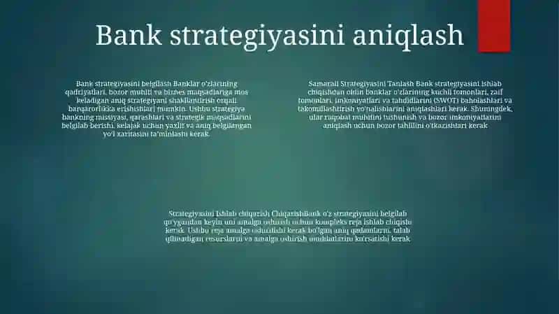 Bank Samarali Strategiyasini Tanlash Va Ishlab Chiqarish 3