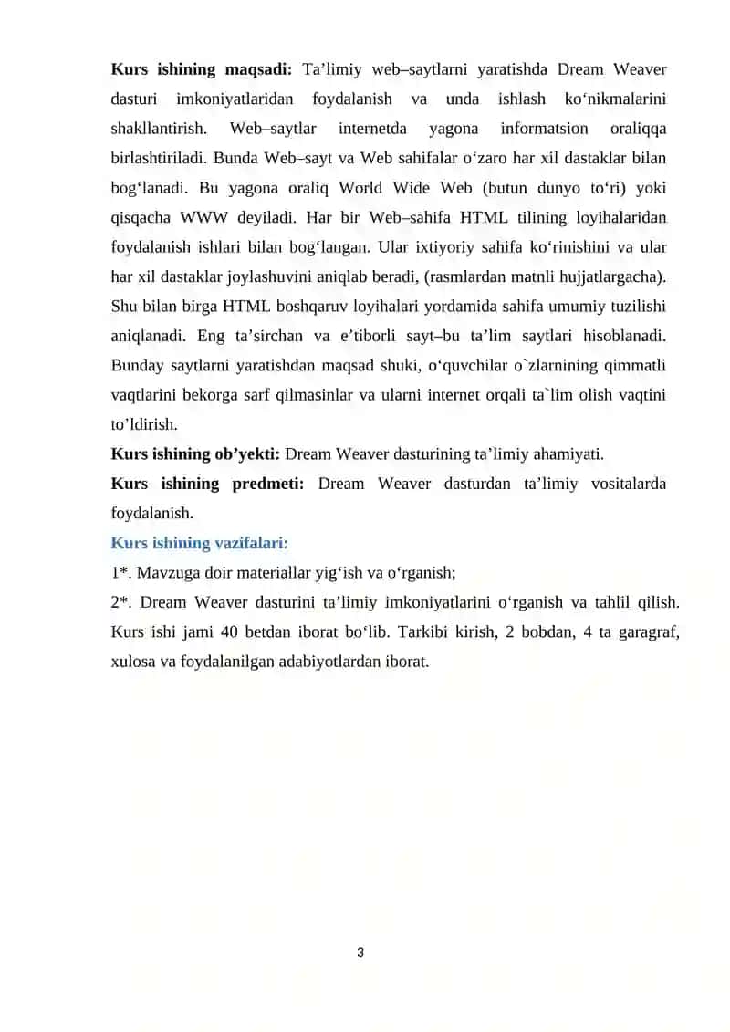 Dreamweaver dasturi va uning ta'limiy web-saytlar yaratishdagi o'rni 3