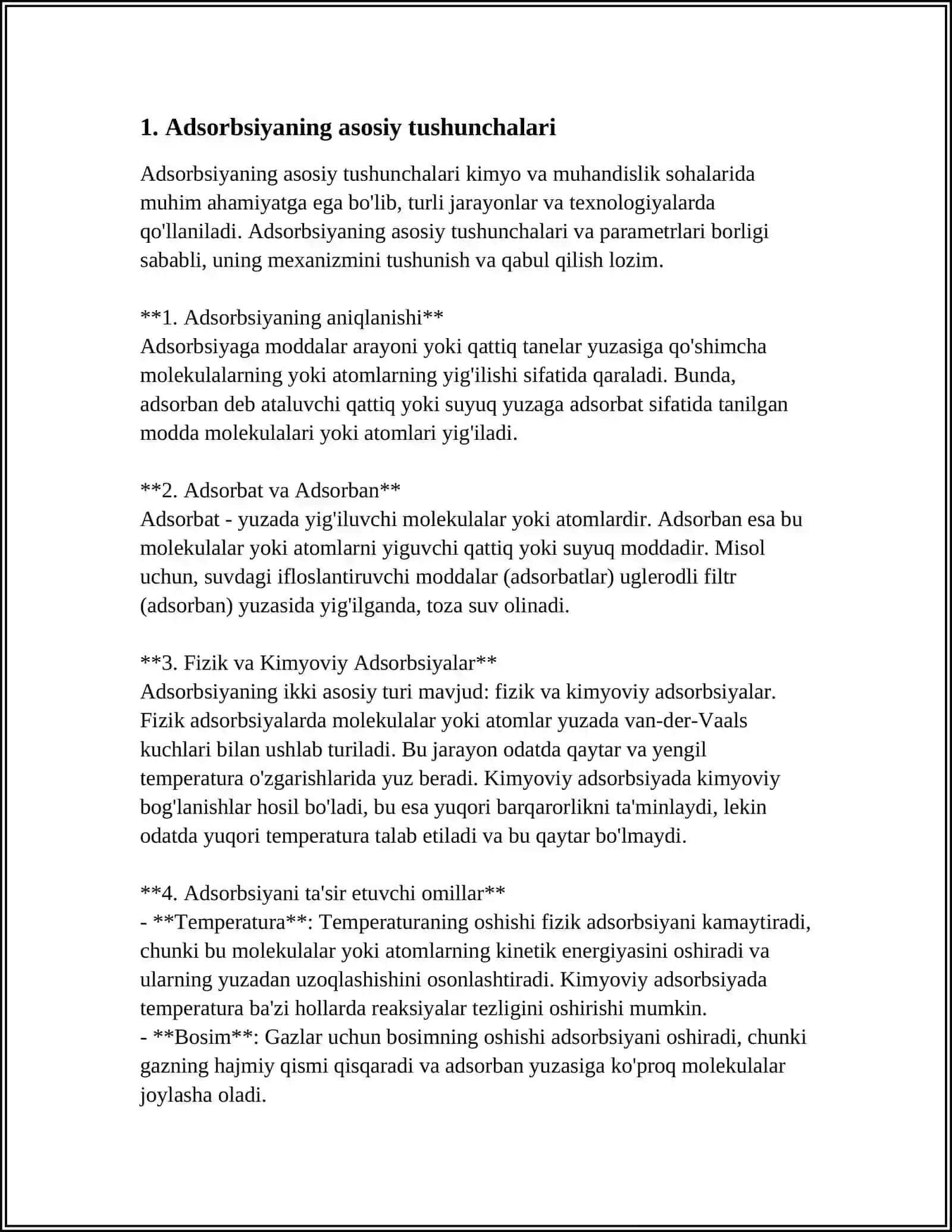 ORGANIZMNING HAYOT FAOLIYATIDA ADSORBSIYA JARAYONI 3