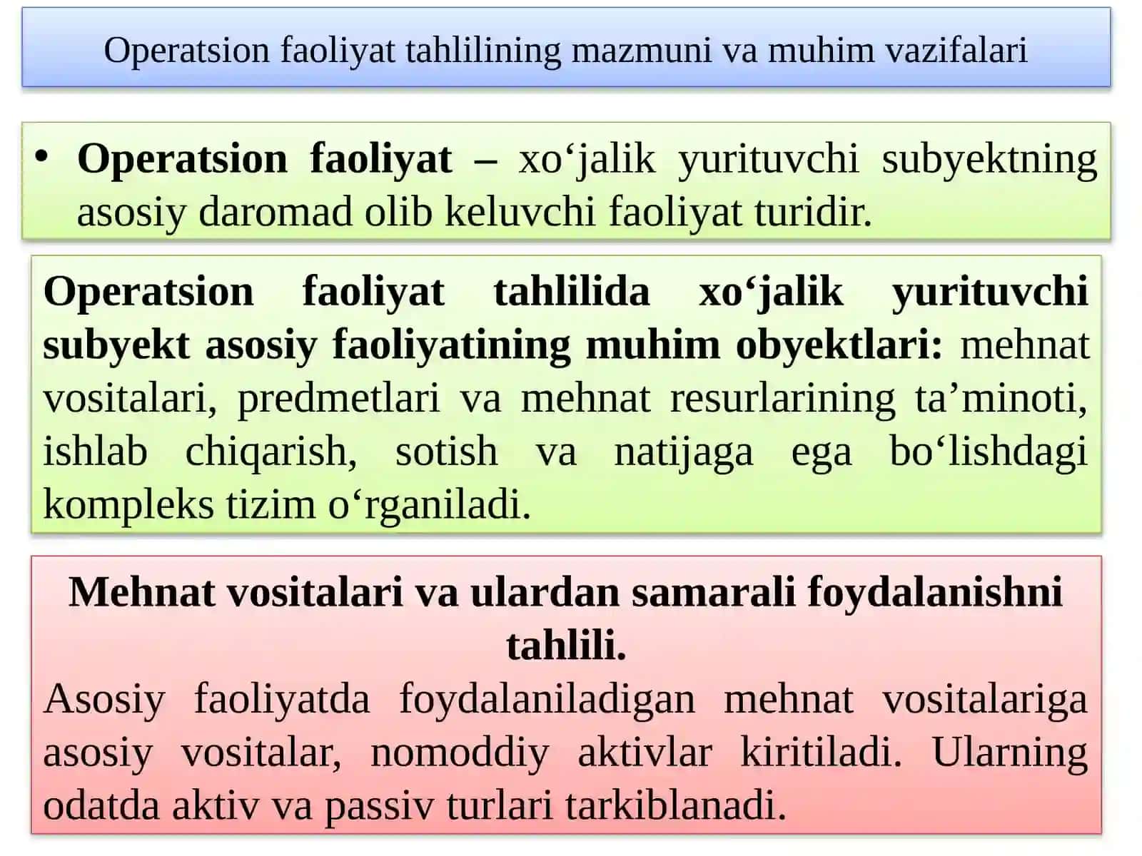 XO’JALIK YURITUVCHI SUBYEKTLARNING MAHSULOT (ISH, XIZMATLAR) ISHLAB CHIQARISH VASOTISH HAJMINITAHLILI 3