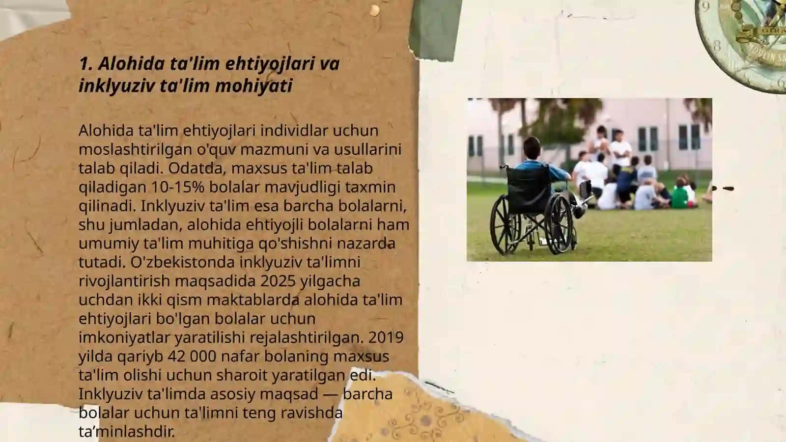 Alohida ta'lim ehtiyojlari bo'lgan bolalarda rivojlanishidagi nuqsonining chuqurligi va tuzilishiga qarab inklyuziya modellarini tanlash 3