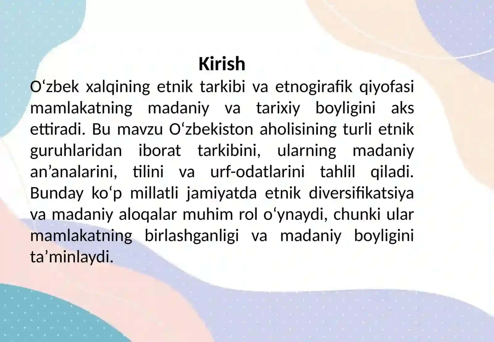 O‘zbek xalqining etnik tarkibi va etnogirafik qiyofasi 3