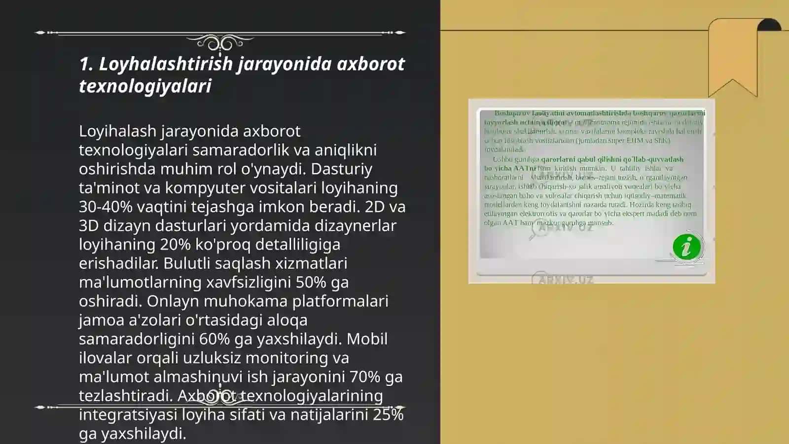 Loyhalashtirilgan obyektlarni modellash uchun axborot tizimlari 3