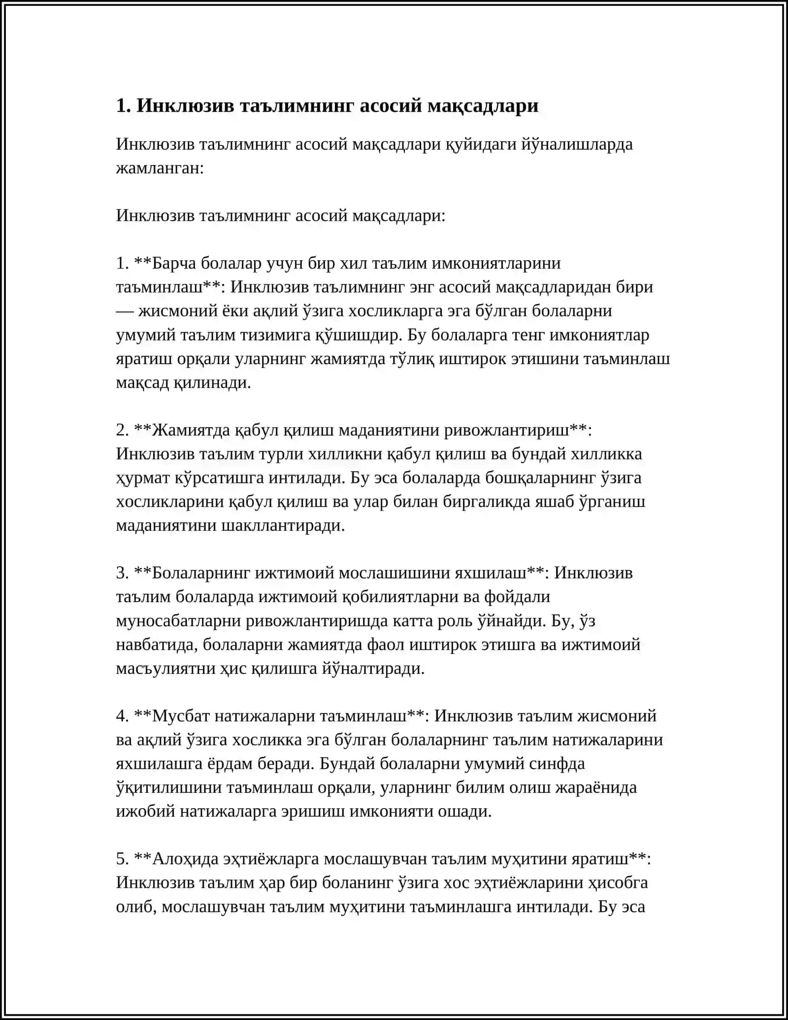 ИНКЛЮЗИВ ТАЬЛИМ ШАРОИТИДА ИМКОНИЯТИ ЧЕКЛАННАН БОЛАЛАРГА ИНКЛЮЗИВ ТАЬЛИМ ТИЗИМИДА КОРРЕКСИОН ПЕДАГОГЛАР ИШЛАРИ 3