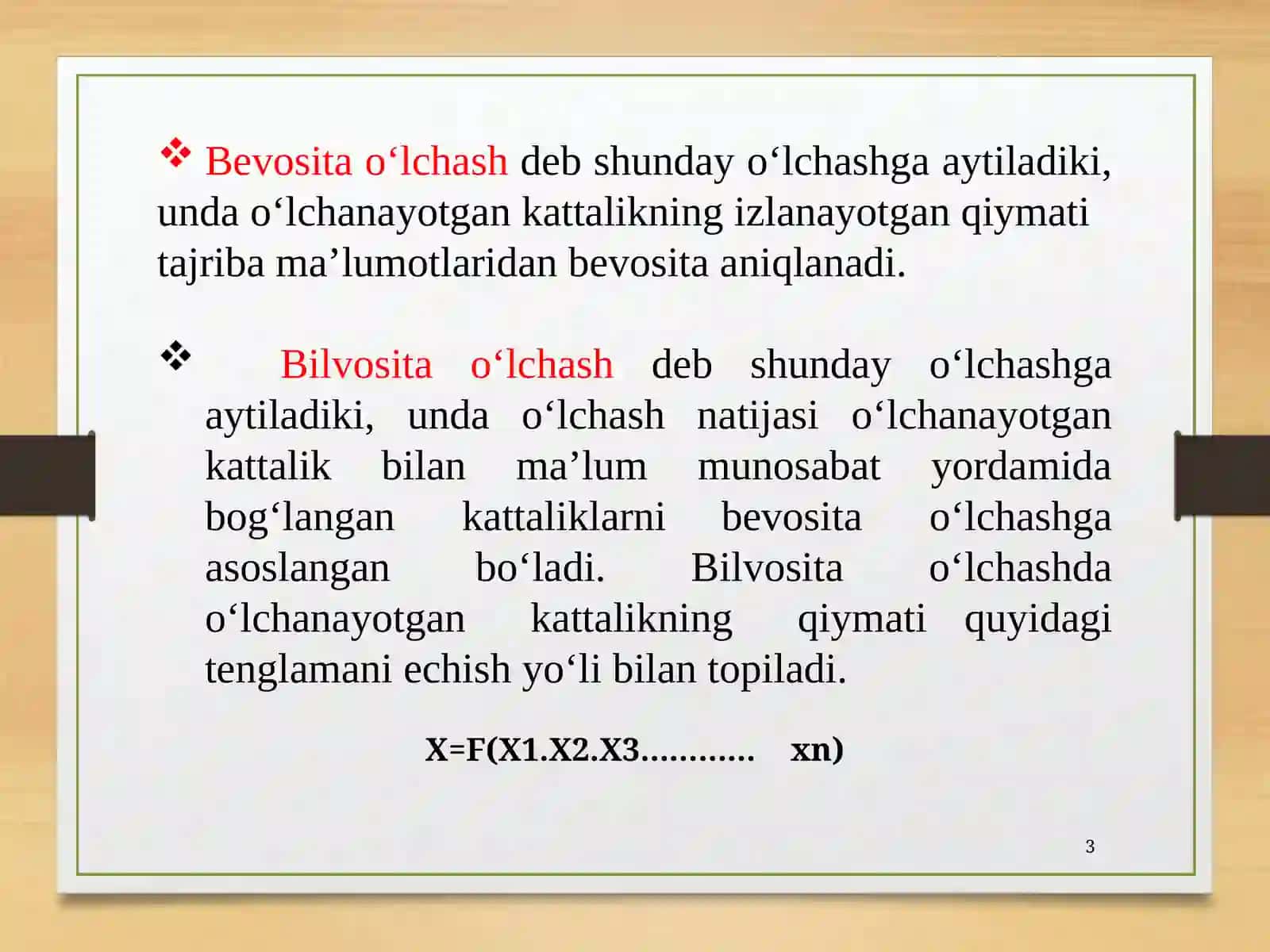 O’lchash turlari 3