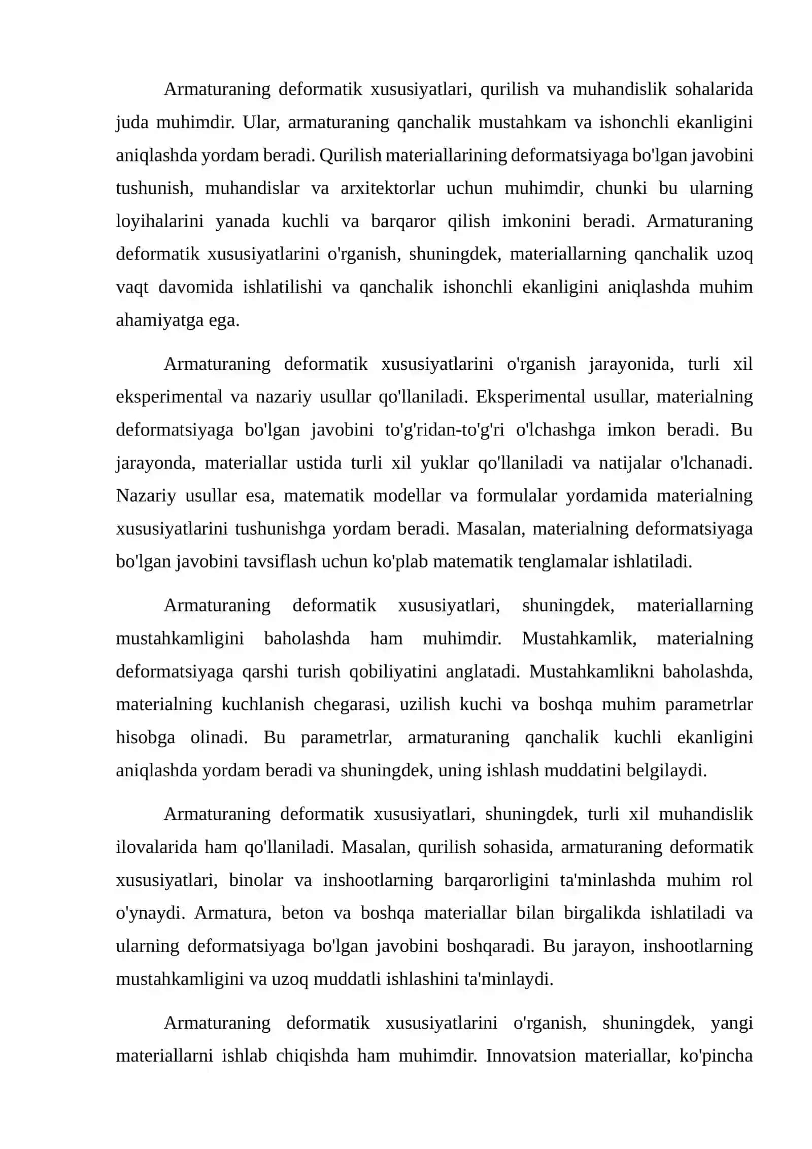 Armaturaning deformatik xususiyatlari 3