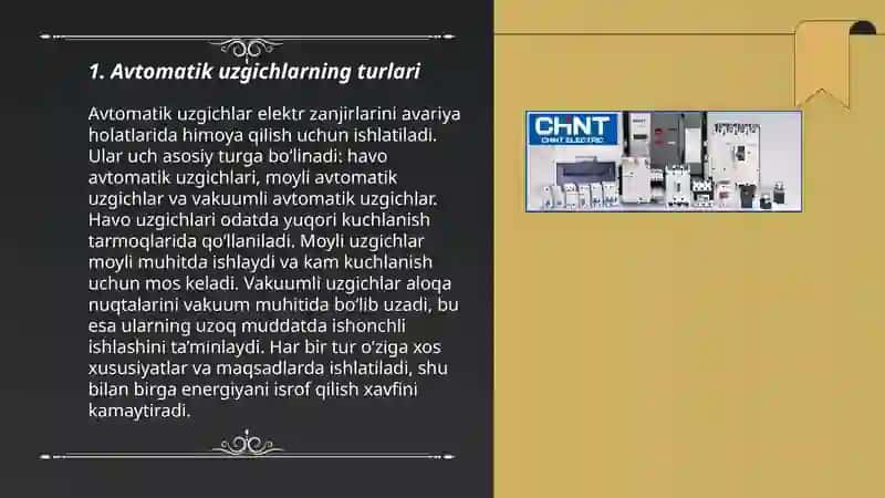 Avtomatik uzgichlar 3
