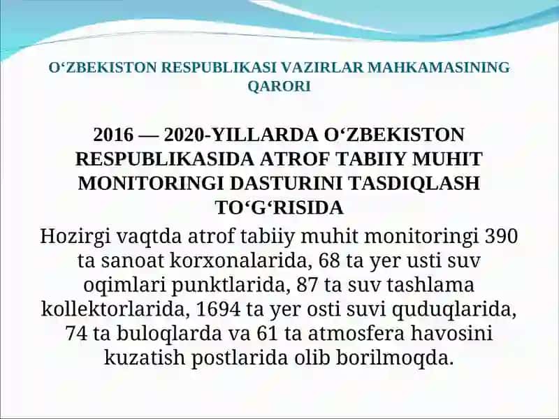 Atrof tabiiy muhit monitoringi dasturi 3