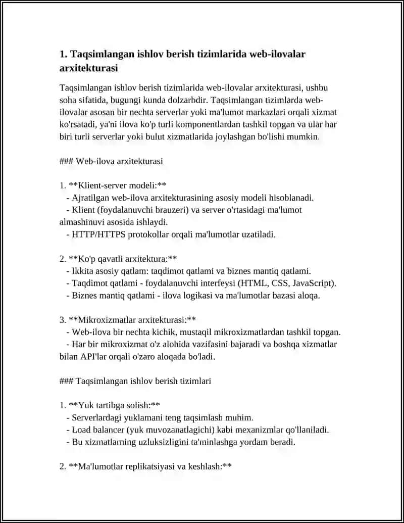 TAQSIMLANGAN ISHLOV BERISH TIZIMLARIDA WEB TEXNOLOGIYALARI FUNKTSIONAL STRUKTURASI 3