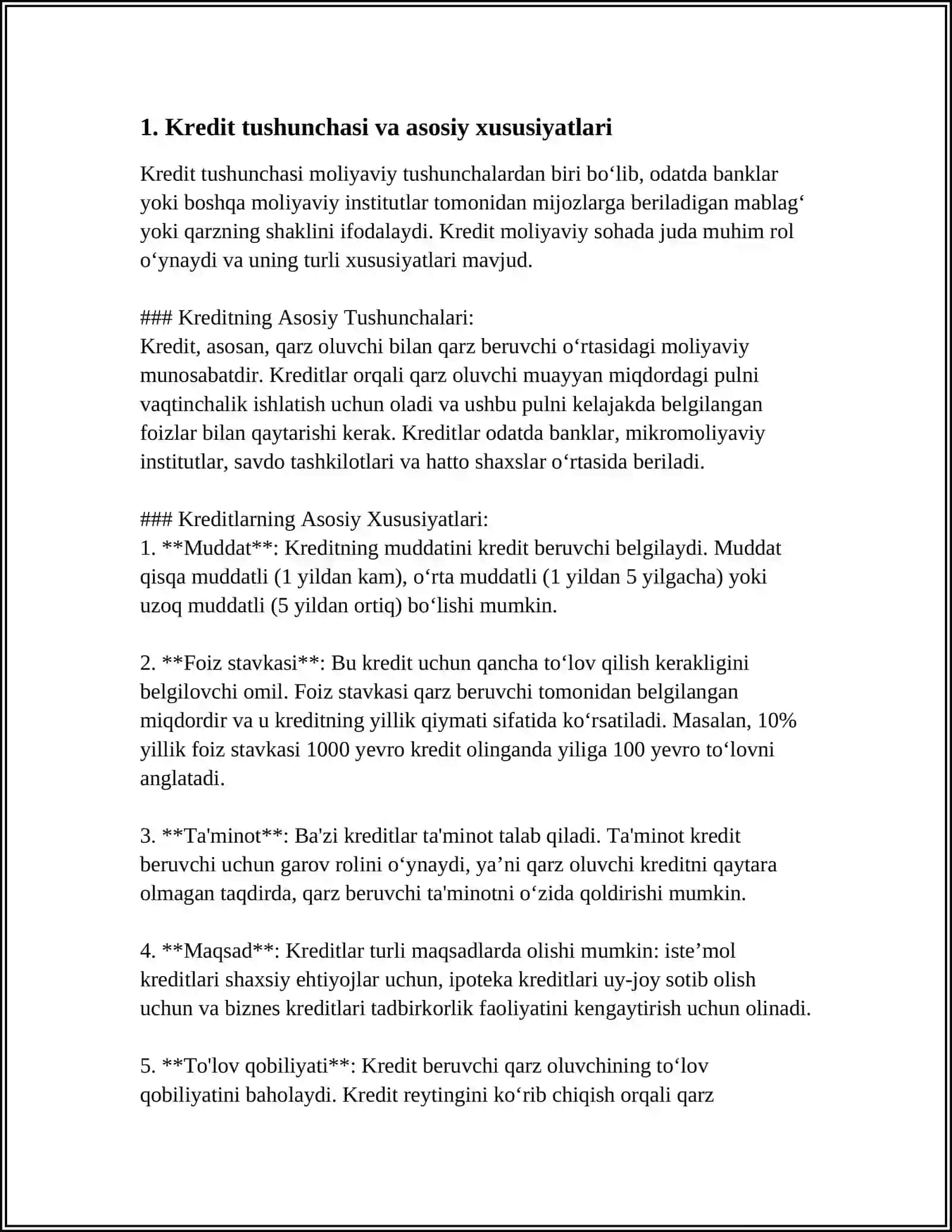 KREDITNING TURLARI VA SHAKLLARI 3