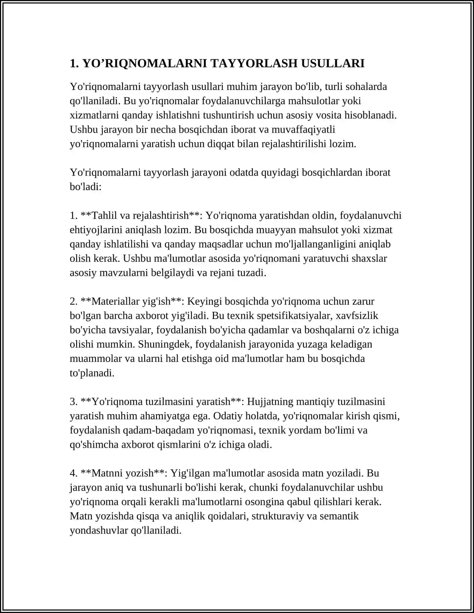MUSTAQIL ISH Mavzu: YO’RIQNOMALARNI O’TKAZISH TARTIBI 3