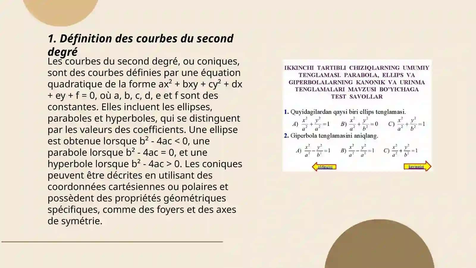 Courbes du second degré 3